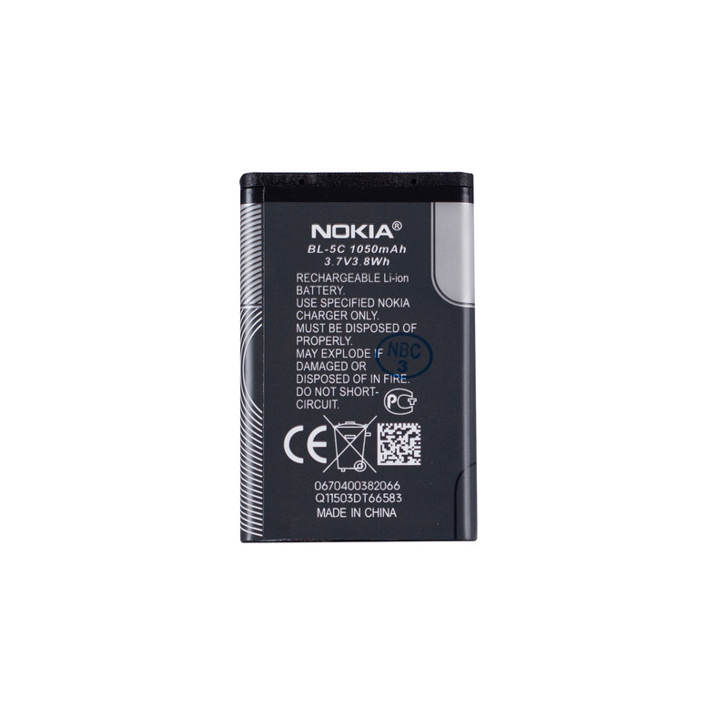 باتری موبایل مدل BL-5C ظرفیت 1050 میلی آمپر ساعت مناسب برای گوشی موبایل نوکیا N72