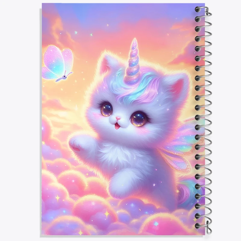 دفتر مشق 100 برگ خندالو طرح گربه کیوت کد F5359