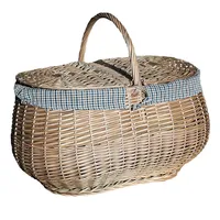 سبد حصیری مدل مروار طرح بیضی