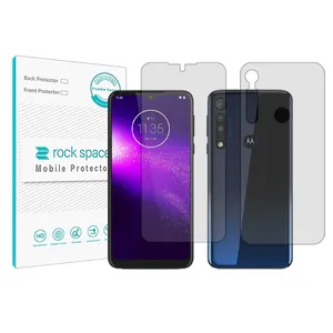 Rockspace transparent screen protector HyGEL model suitable for Motorola One Macro mobile phone with back protector