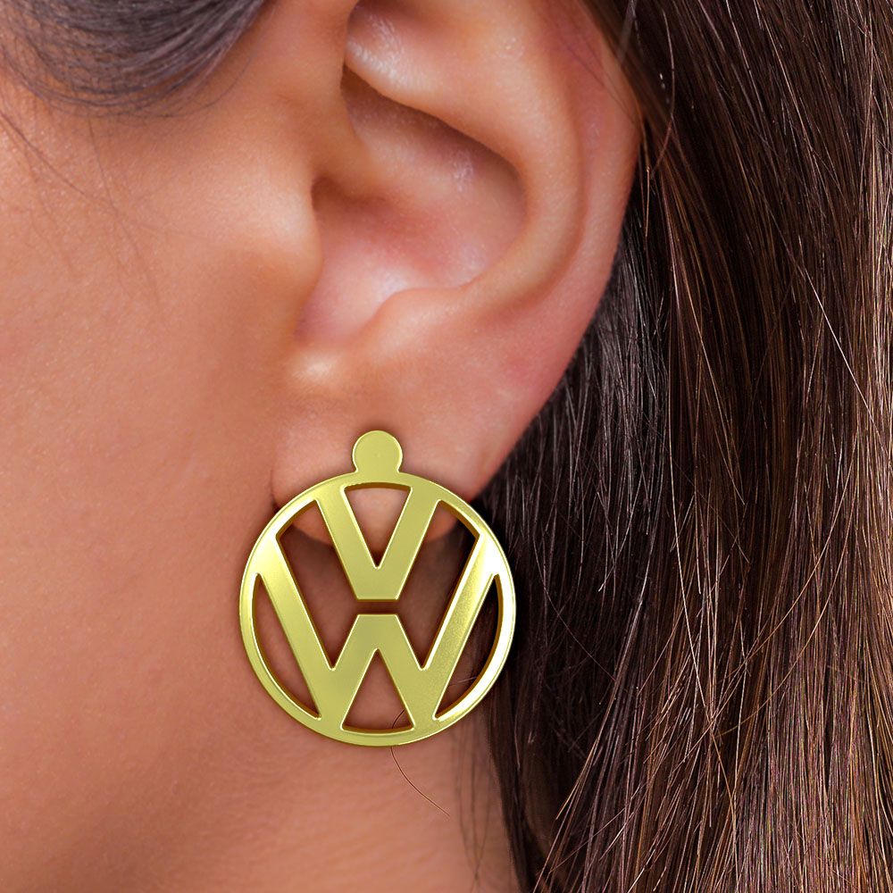 گوشواره طلا 18 عیار زنانه مدوپد مدل ولکس واگن کد GA1-16227