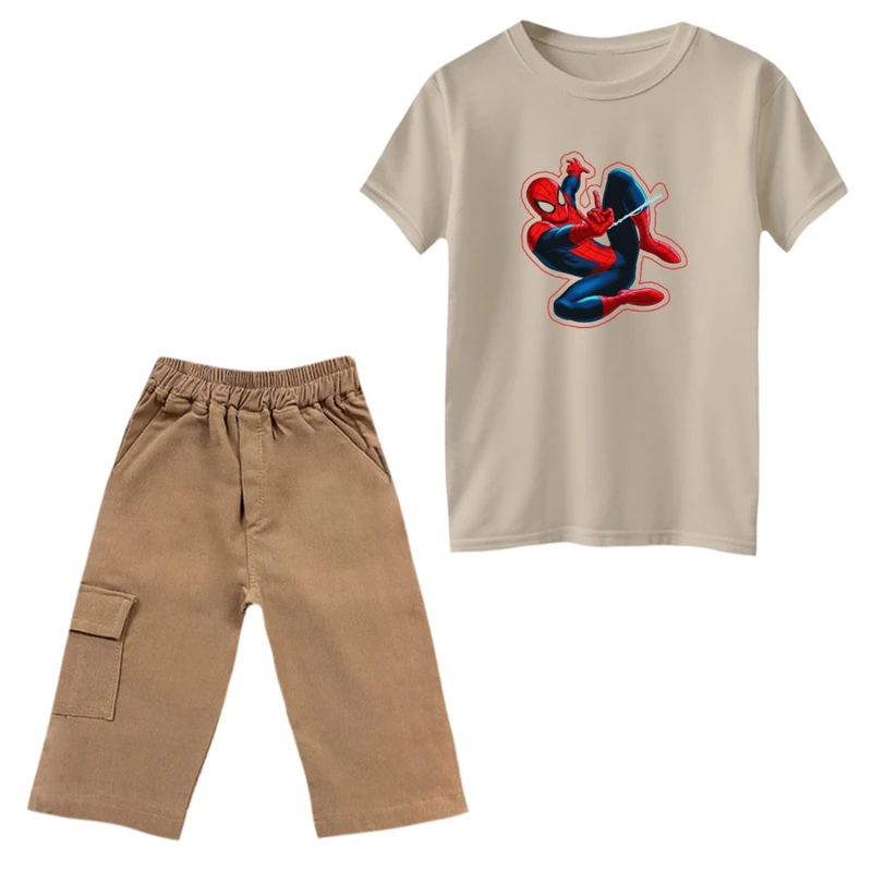 ست تی‌شرت و شلوارک پسرانه مدل مردعنکبوتی