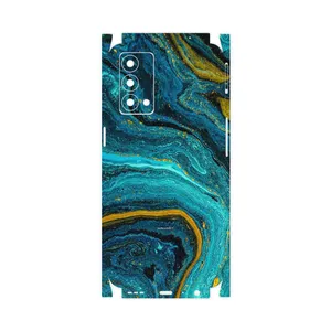 MAHOOT Turquoise marblewith golden streaks-FullSkin Cover Sticker for Realme GT Master