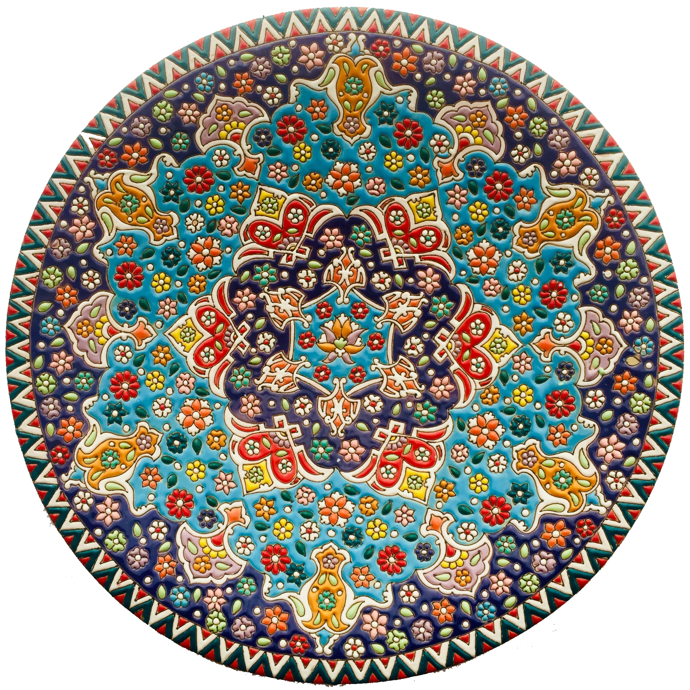 بشقاب میناکاری سفالی زمانیان کد ZMN30005