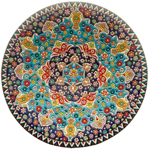 بشقاب میناکاری سفالی زمانیان کد ZMN30005
