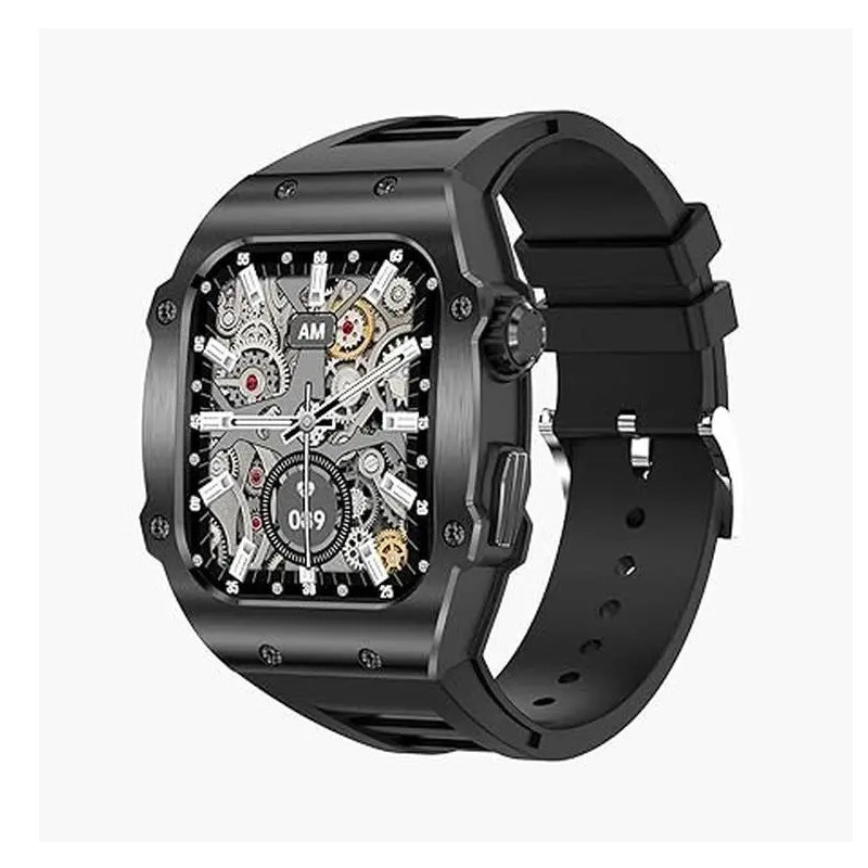 ساعت هوشمند گرین لاین مدل MAH JAMES 500 ADVABCED  دارای قابلیت های کنترل موسیقی، شمارنده ضربان قلب، گام شمار، قابلیت مکالمه از طریق بلوتوث، پشتیبانی از زبان فارسی، بند سیلیکون 