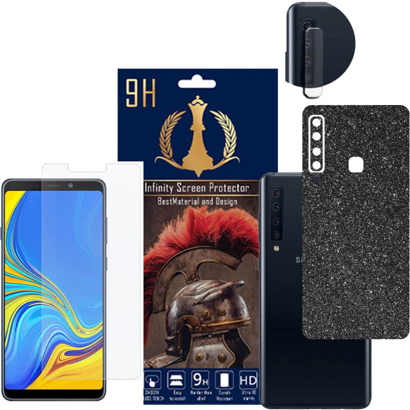  برچسب پوششی اینفینیتی مدل PRO MAX مناسب برای گوشی موبایل سامسونگ GALAXY A9 2018 به همراه محافظ صفحه نمایش و محافظ لنز دوربین