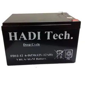 باتری موتورسیکلت هادیتک مدل FD12V12AH 6-DZM-12 بسته ۴ عددی
