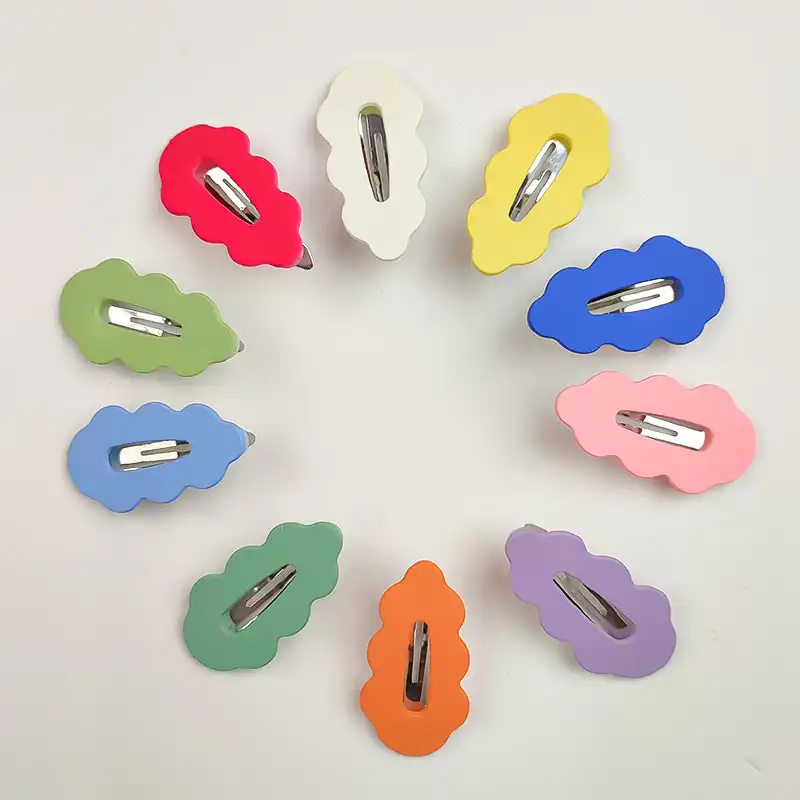 گیره مو زنانه مدل  تق تقی شمعی کد 40714ak بسته 10 عددی