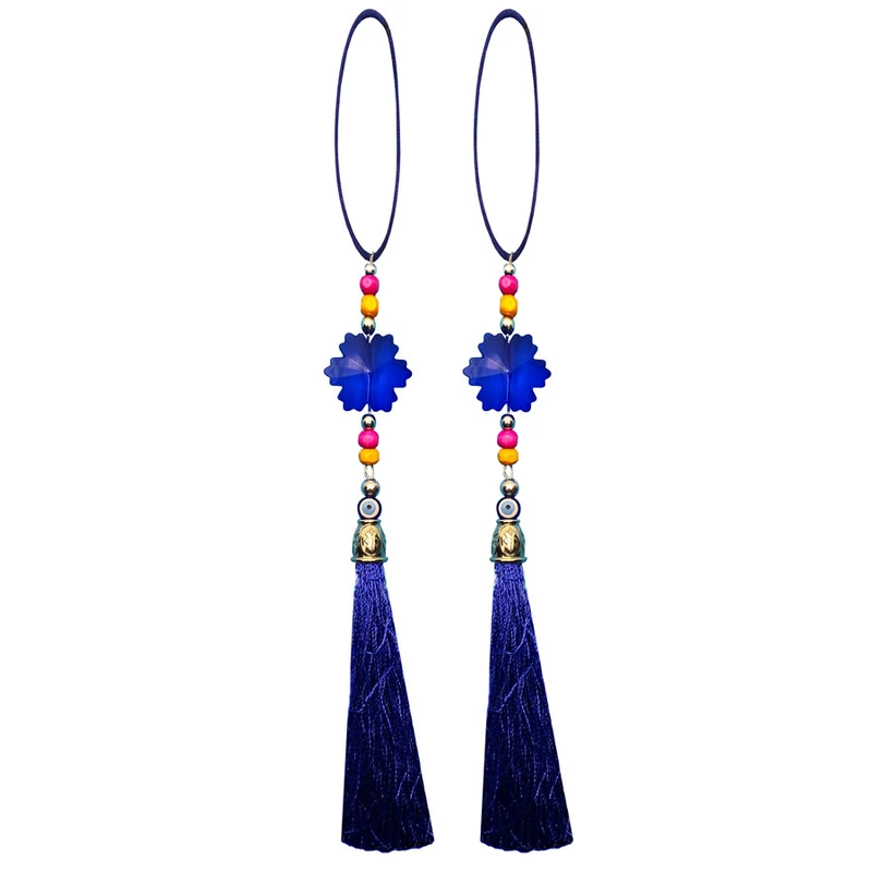 آویز تزیینی خودرو طرح چشم نظر مدل برف کد 3 بسته 2 عددی