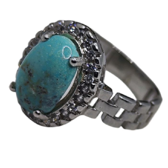 انگشتر نقره زنانه نقره جات بافندگان مدل فیروزه نیشابور کد 87