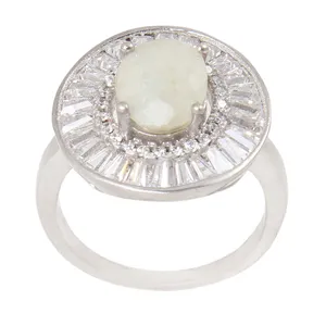 انگشتر نقره زنانه بازرگانی میلادی مدل سنگ زمرد کد AWR_736