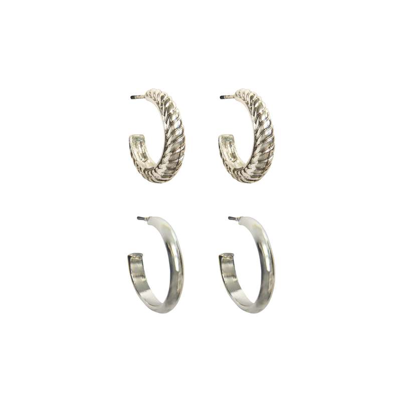 گوشواره زنانه مدل حلقه ای کد BD 60 مجموعه 2 عددی