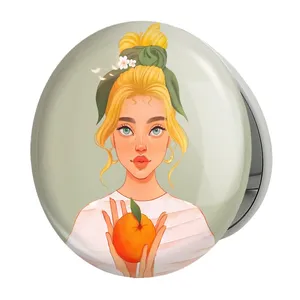 آینه جیبی خندالو طرح دخترانه مدل تاشو کد 25644 