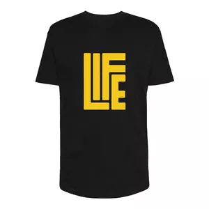 تی شرت لانگ آستین کوتاه مردانه مدل LIFE کد Sh161 رنگ مشکی