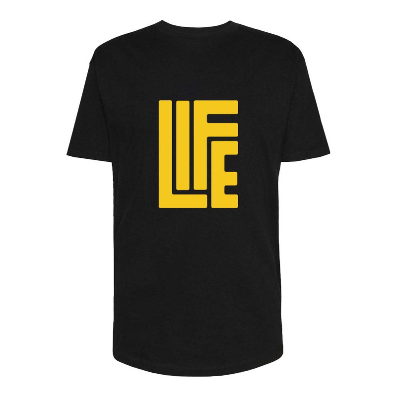 تی شرت لانگ آستین کوتاه مردانه مدل LIFE کد Sh161 رنگ مشکی