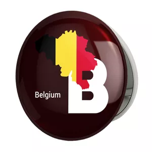 آینه جیبی خندالو طرح پرچم بلژیک مدل تاشو کد 20700 