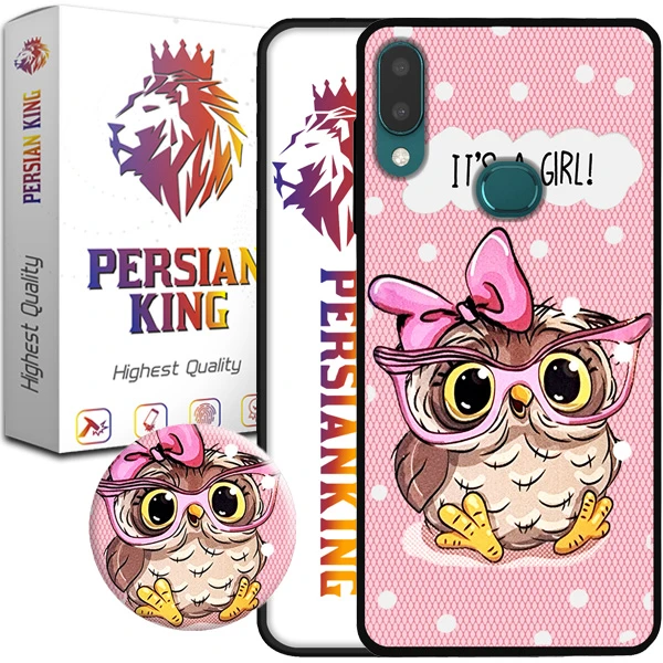 کاور پرشین کینگ مدل its girl 21 مناسب برای گوشی موبایل سامسونگ Galaxy A10S به همراه پایه نگهدارنده