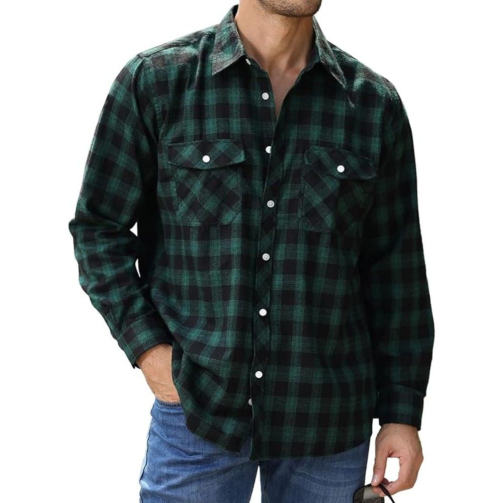 پیراهن آستین بلند مردانه هومنیتی مدل WYMSHI8232-DKGRN -  - 3