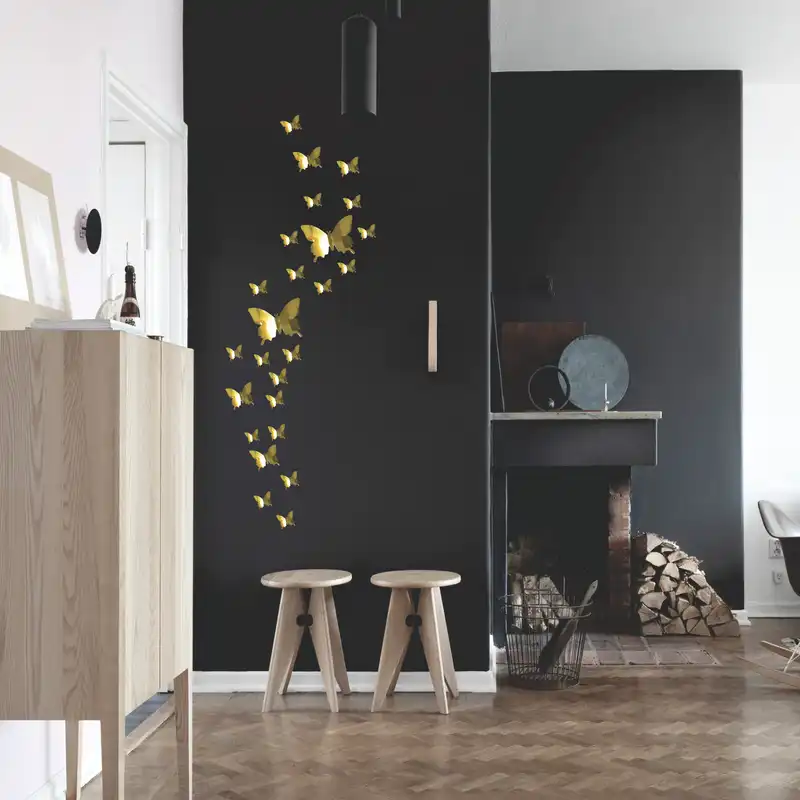 استیکر دیواری سهیل چاپ طرح پروانه کد PW01 مجموعه 25 عددی