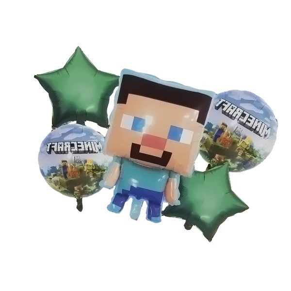 بادکنک فویلی مدل ماین کرافت کد Minecraft5pcB1 مجموعه 5 عددی