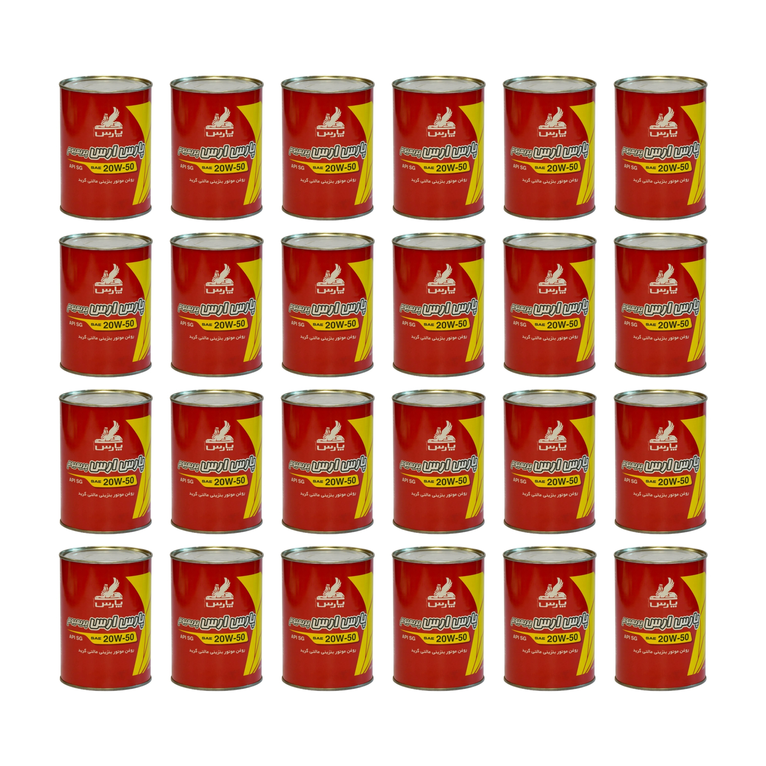 روغن موتور خودرو بنزینی نفت پارس مدل ارس پریمیوم بسته 24 عددی SG 20W-50 حجم 1 لیتر بسته 24 عددی