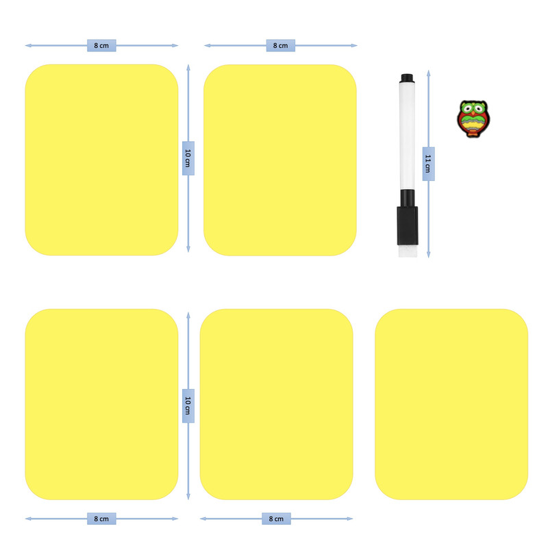 وایت برد هوم اند فریج مدل 7 سایز 8x10 سانتیمتر به همراه مگنت و ماژیک مجموعه 7 عددی