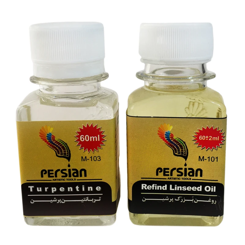 روغن تربانتین پرشین مدل M-101-103 حجم 60 میلی لیتر به همراه روغن بزرک