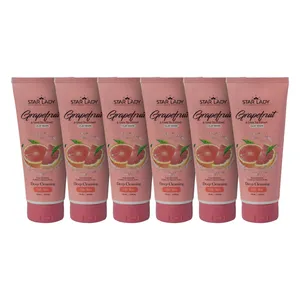 ماسک صورت استارلیدی مدل گریپ فروت و خاک رس چای سبز مناسب برای پوست چرب حجم 175 میلی لیتر مجموعه 6 عددی