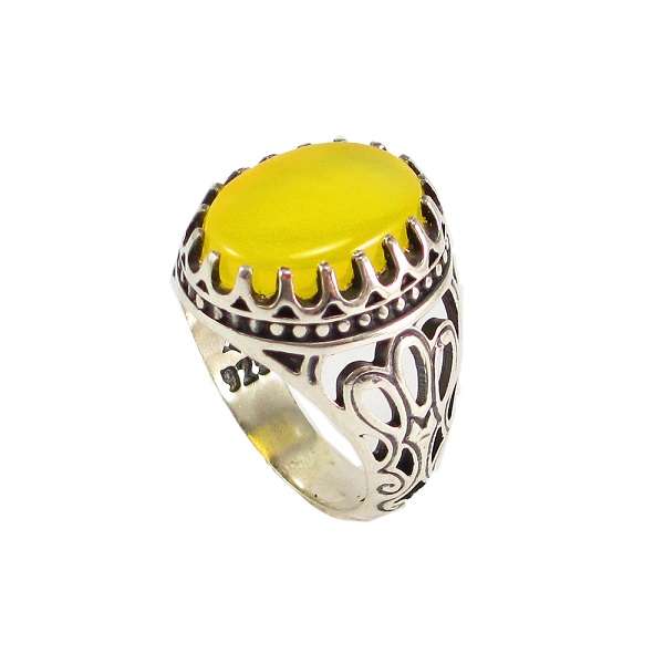 انگشتر نقره مردانه پارلا گوهر مدل شرف الشمس کد 3810