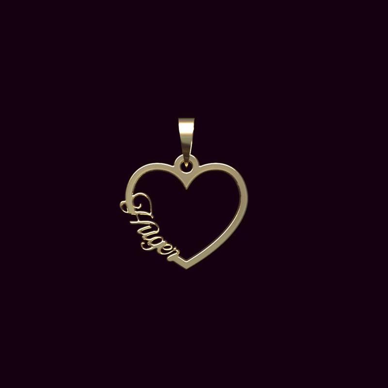 آویز گردنبند طلا 18 عیار زنانه مدوپد مدل اسم هوگر huger کد PB1-11156