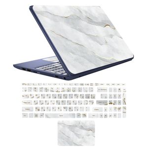  استیکر لپ تاپ مدل marble کد03 مناسب برای لپ تاپ 15 تا 17 اینچی به همراه برچسب حروف فارسی کیبورد
