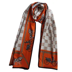 شال زنانه هرمس مدل نخ کرپ چهار فصل