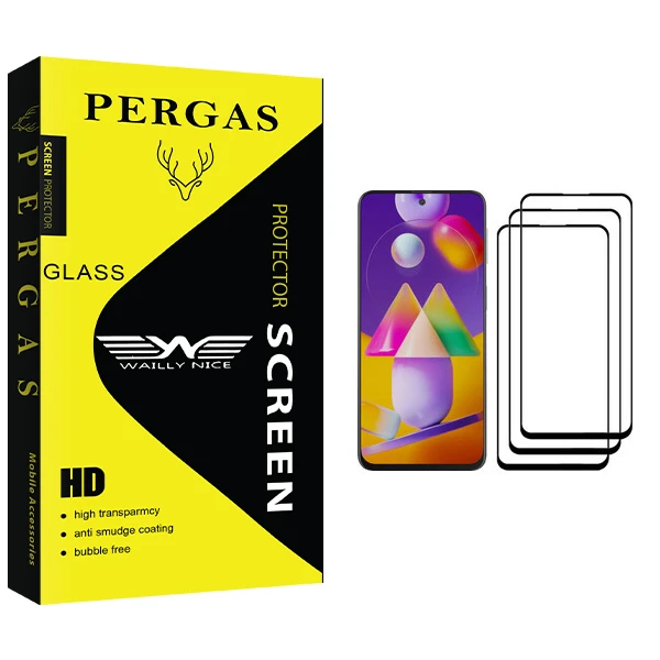 محافظ صفحه نمایش وایلی نایس مدل Pergas Glass مناسب برای گوشی موبایل سامسونگ Galaxy M31s بسته سه عددی