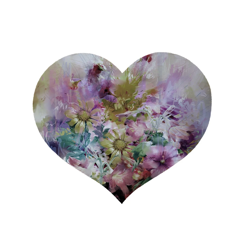 پادری مدل قلب طرح گل کد 5610 سایز 90x90 سانتی متر