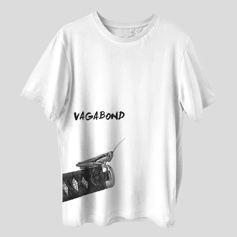 تی شرت آستین کوتاه مردانه مدل سامورایی کاتانا ژاپنی کد anm391