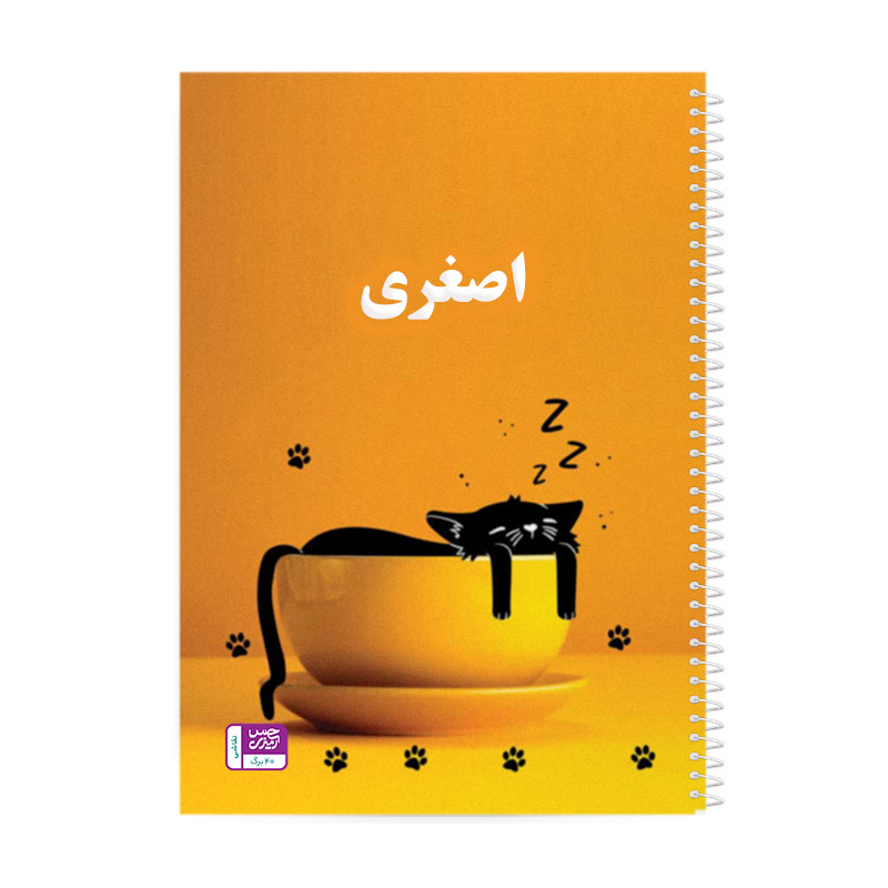 دفتر نقاشی حس آمیزی طرح Lazy Cat مدل اصغری