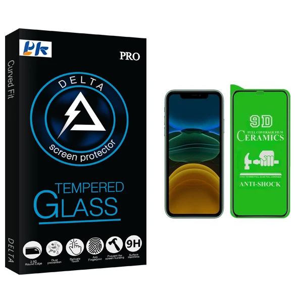 محافظ صفحه نمایش سرامیکی پی کی مدل Delta Glass مناسب برای گوشی موبایل اپل IPHONE XR/11