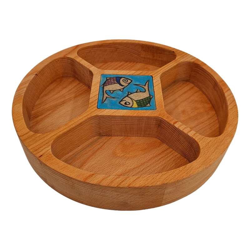 ظرف سرو و پذیرایی مدل 4 خانه طرح دوماهی