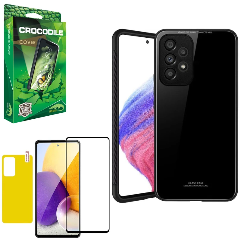 کاور کروکودیل مدل C-PSHT-GLS مناسب برای گوشی موبایل سامسونگ Galaxy A72 به همراه محافظ صفحه نمایش و محافظ پشت گوشی