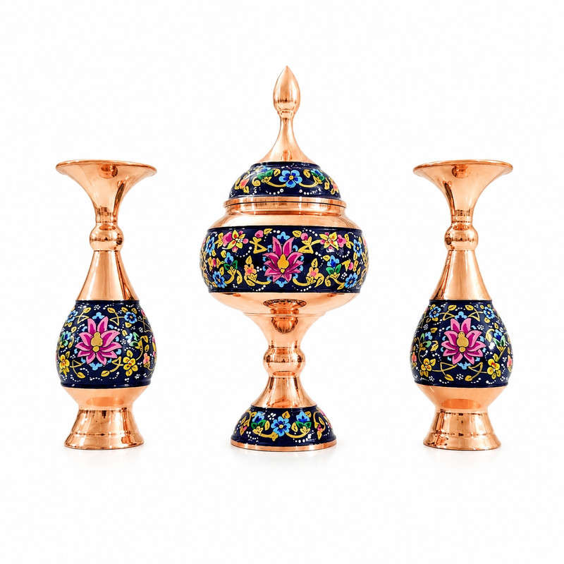 ست هدیه نگارستان نيلی مدل مس و پرداز کد JR-1623gold
