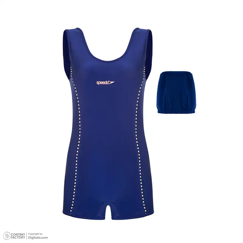 ست مایو و کلاه زنانه مدل 11765 رنگ آبی نفتی