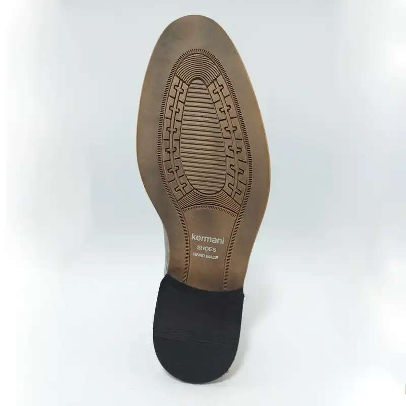 نیم بوت مردانه کرمانی مدل چرم دستدوز طبیعی کد 626 رنگ عسلی