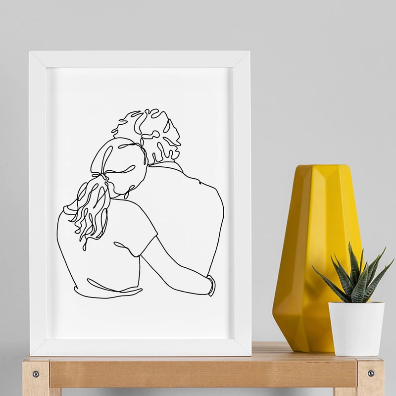 تابلو صبا طرح مدل مینیمال لاین آرت عاشقانه کد sw