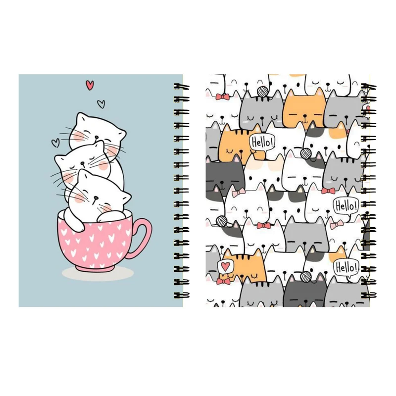 دفتر مشق 60 برگ طرح گربه ها کد 93 بسته 2 عددی