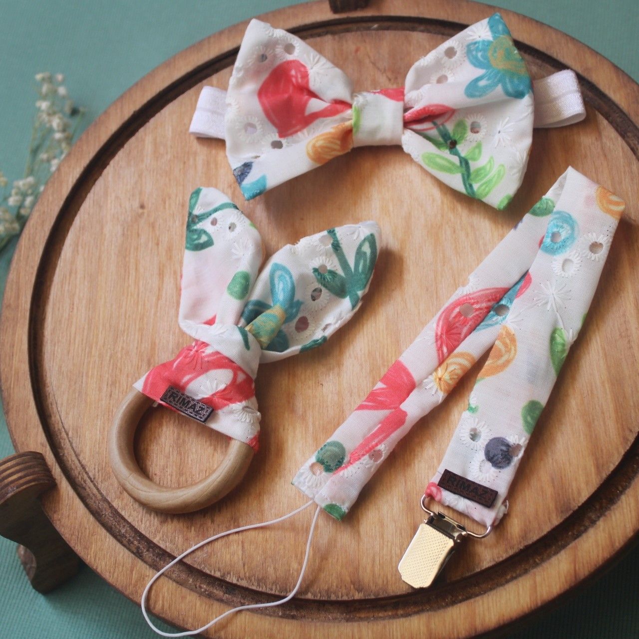 ست هدبند ریماز مدل بهار کد m2402 به همراه بند پستانک و دندانگیر - - 13