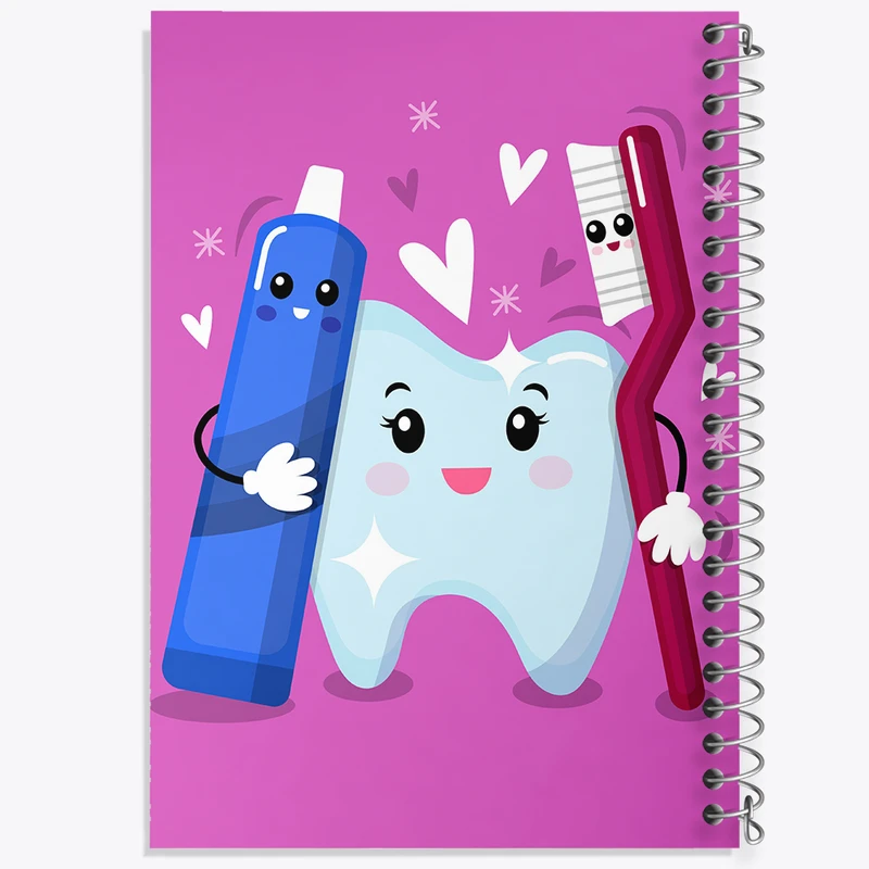 دفتر ژورنال نویسی 50 برگ خندالو مدل نقطه ای طرح دندان و دندان پزشکی کودکانه کد 36762