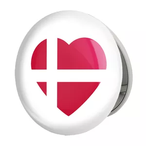 آینه جیبی خندالو طرح پرچم دانمارک مدل تاشو کد 20661 