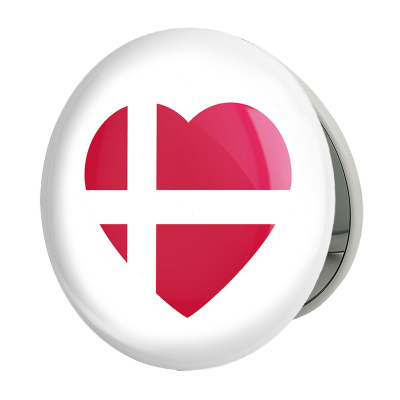 آینه جیبی خندالو طرح پرچم دانمارک مدل تاشو کد 20661 