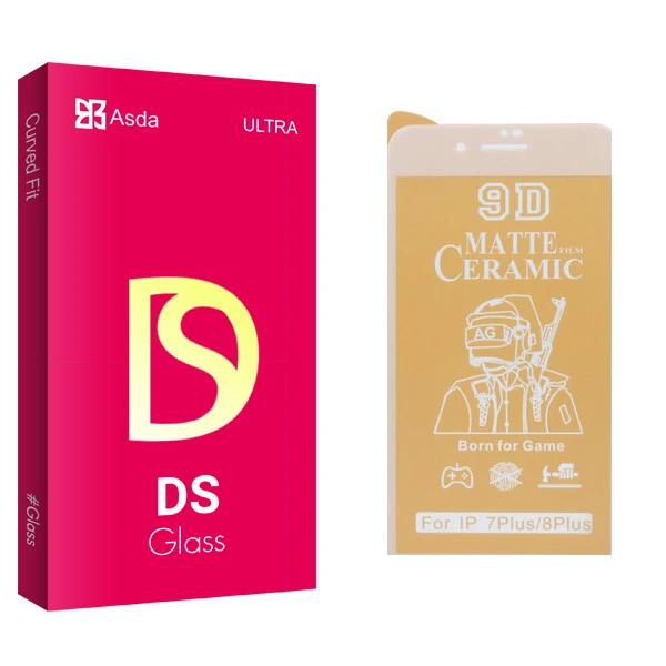 محافظ صفحه نمایش سرامیکی مات آسدا مدل DS glass مناسب برای گوشی موبایل اپل iphone 7 / 8P
